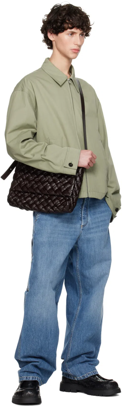 BOTTEGA VENETA Brown Rumple Messenger Bag In 2145-fondant-silver