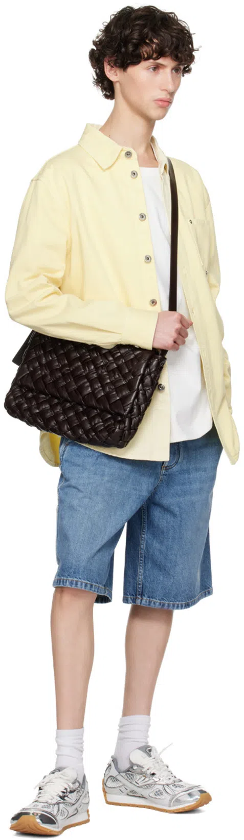 BOTTEGA VENETA Brown Rumple Messenger Bag In 2145-fondant-silver