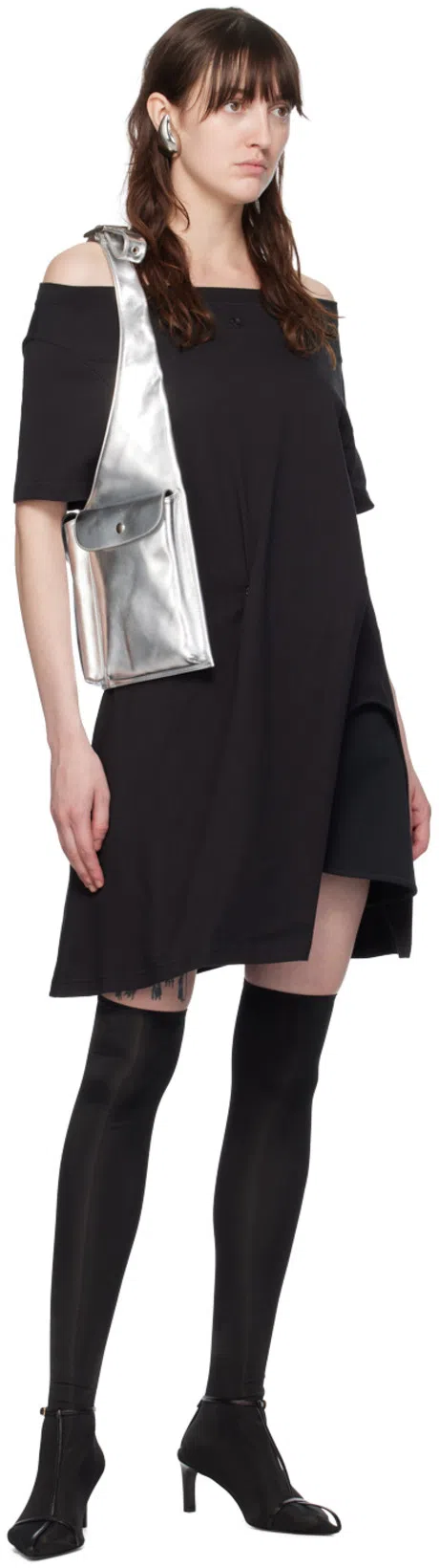 COURRÈGES Courreges Short Asymmetric Dress In Black