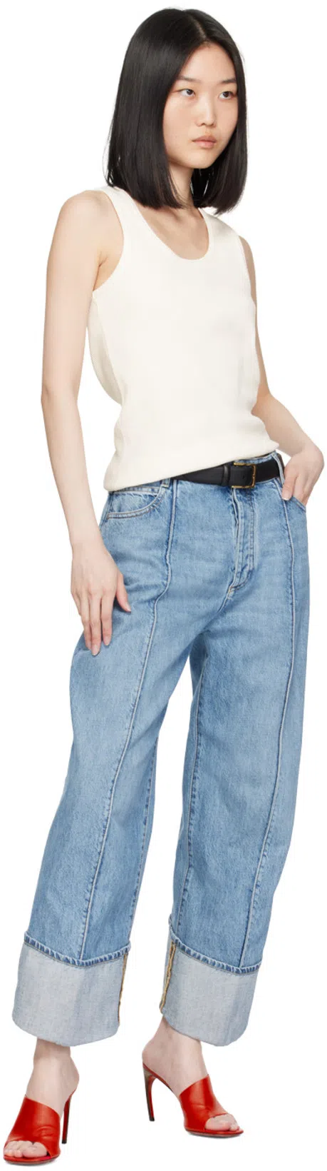 FERRAGAMO Nymphe Asymmetrical Leather Mule Sandals In Flame Red