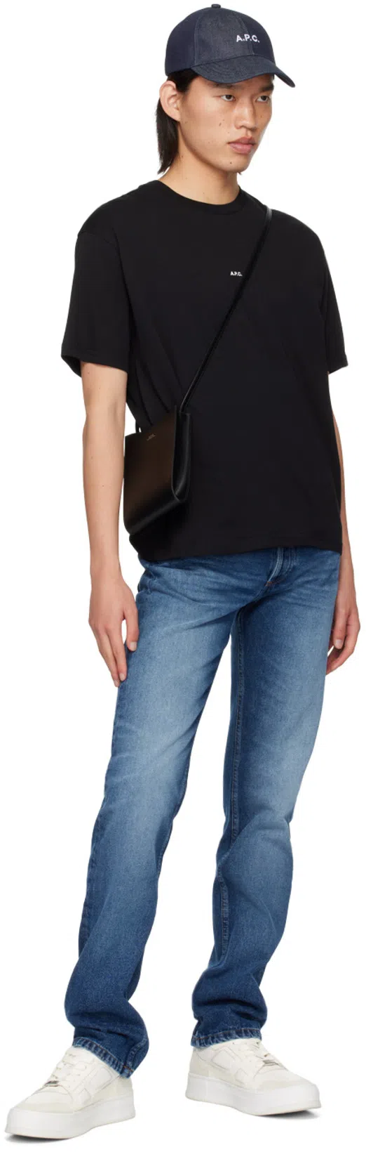 APC A.p.c. Boxy Micro Logo Cotton Crew-neck T-shirt In Black