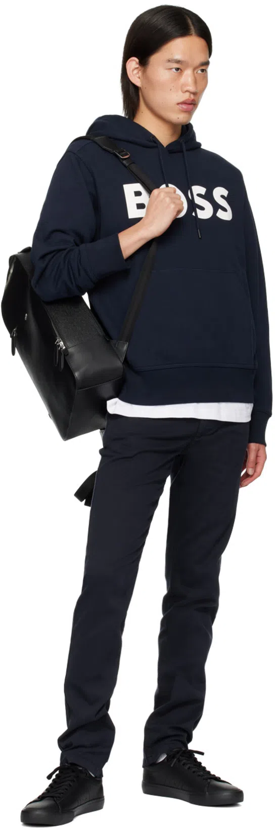 HUGO BOSS Boss Soody Zone Logo Hoodie In Black