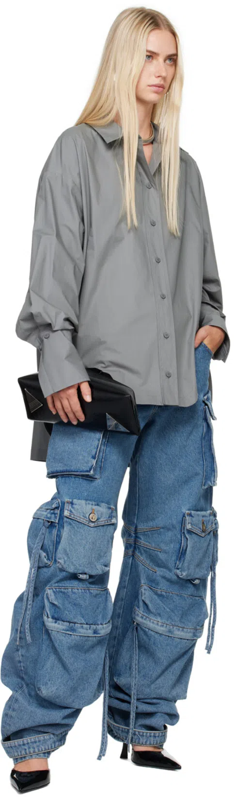 ATTICO Fern Cargo Jeans In Blue