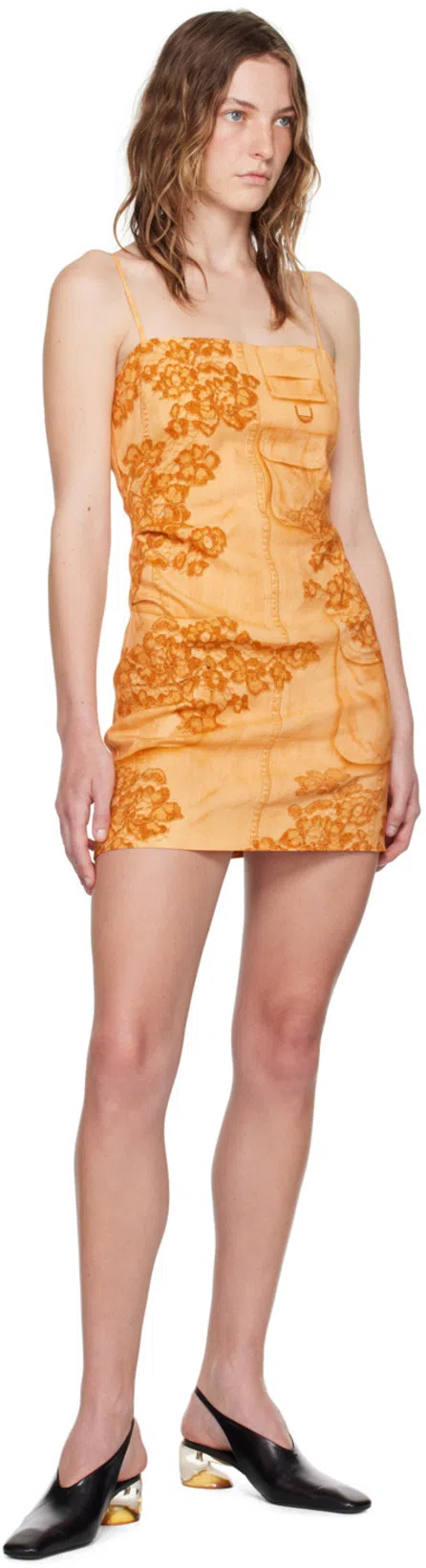 ACNE STUDIOS Dua Mini Cargo Dress In Faded Orange