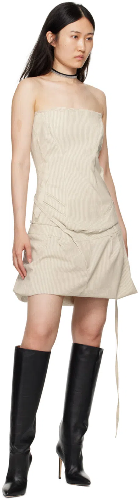 PARIS TEXAS Arrow Toe Stiletto Boots In Black Leather In Animal Print