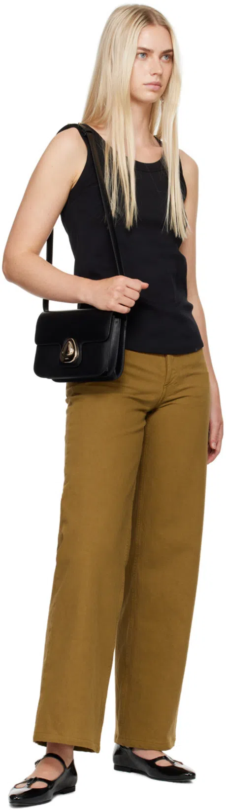 APC A.p.c. Structured Cowhide Leather Shoulder Bag In Black