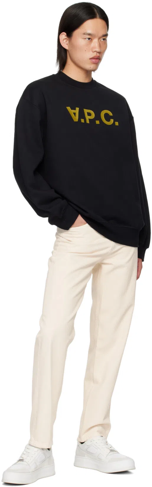 APC A.p.c. Black Stretch Cotton Oversize Sweatshirt