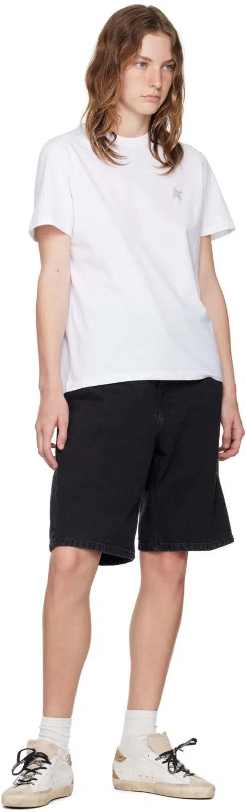 GOLDEN GOOSE Super-star Distressed Suede-trimmed Glittered Leather Sneakers In White