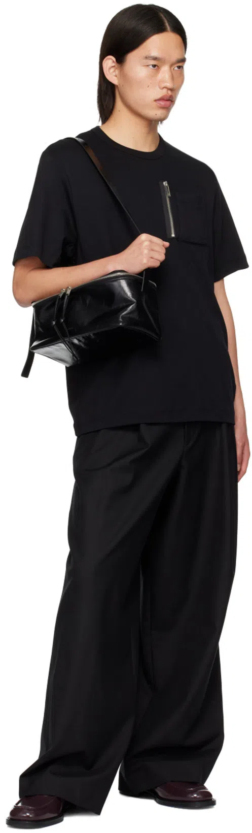 DRIES VAN NOTEN Wide-leg Tailored Trousers In 900 Black