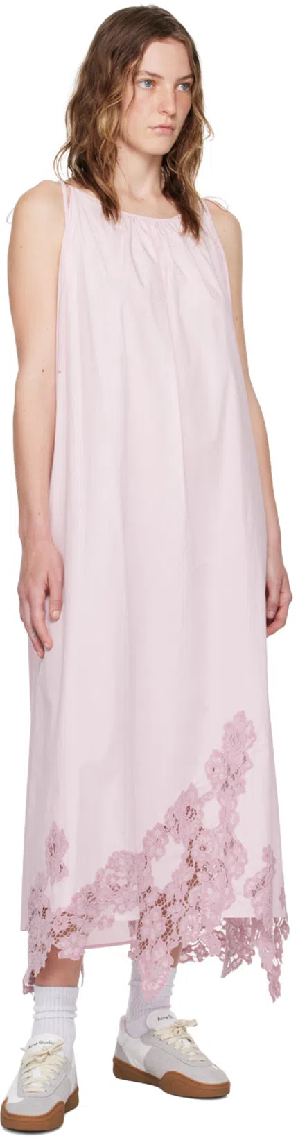ACNE STUDIOS Pink Strap Maxi Dress In Bnk Light Lilac Purp