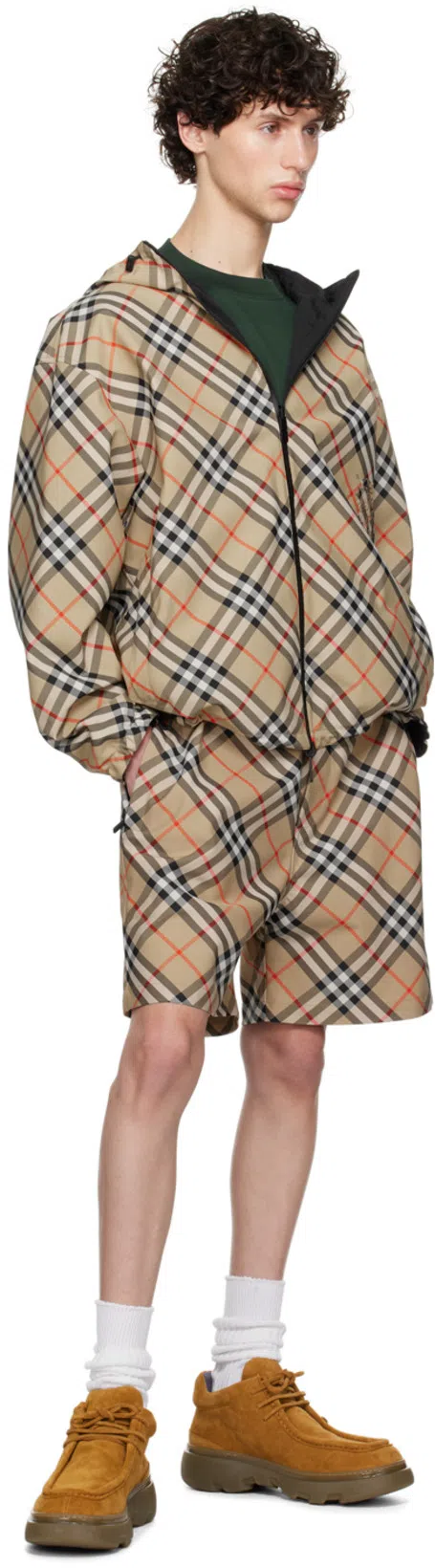 BURBERRY Hooded Nylon Jacket In Brown