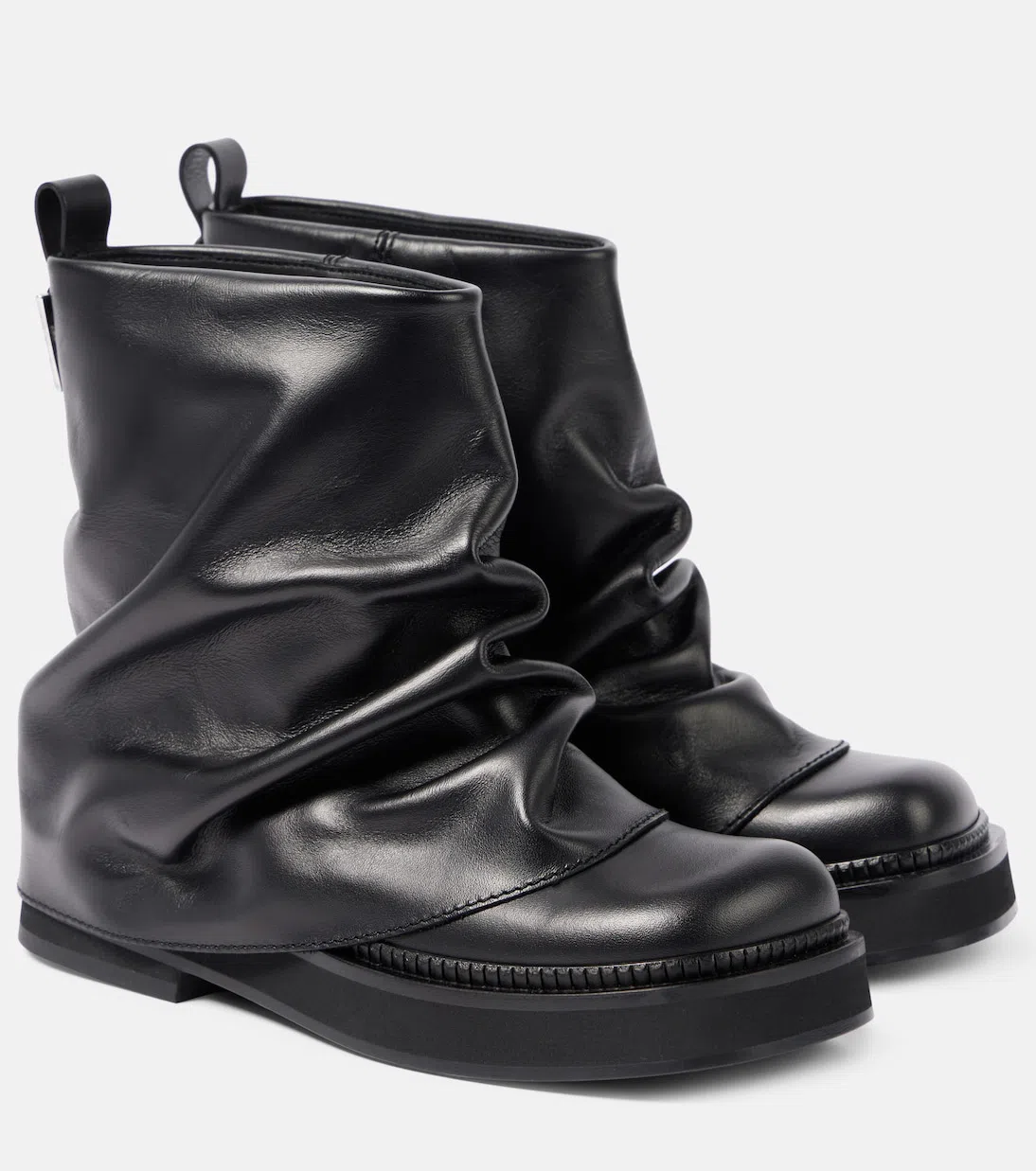 ATTICO Combat Mini Robin Black Leather Boot