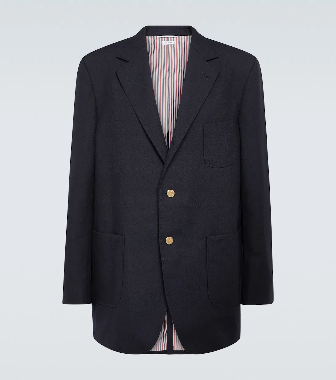 THOM BROWNE Light Blue Cotton Button-down Shirt