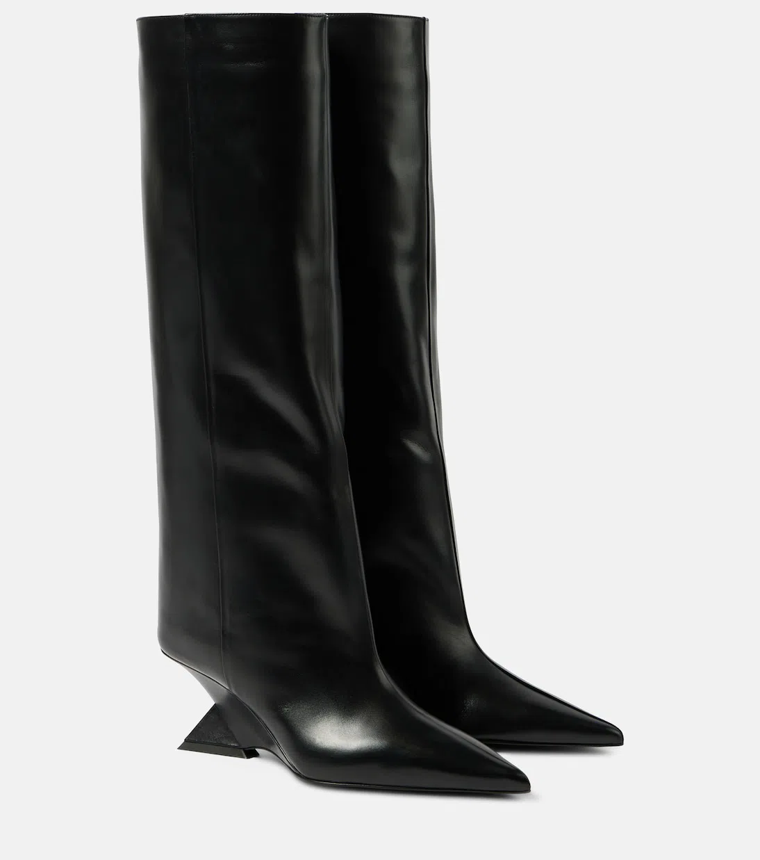 ATTICO Cheope Leather Knee Boots In Black