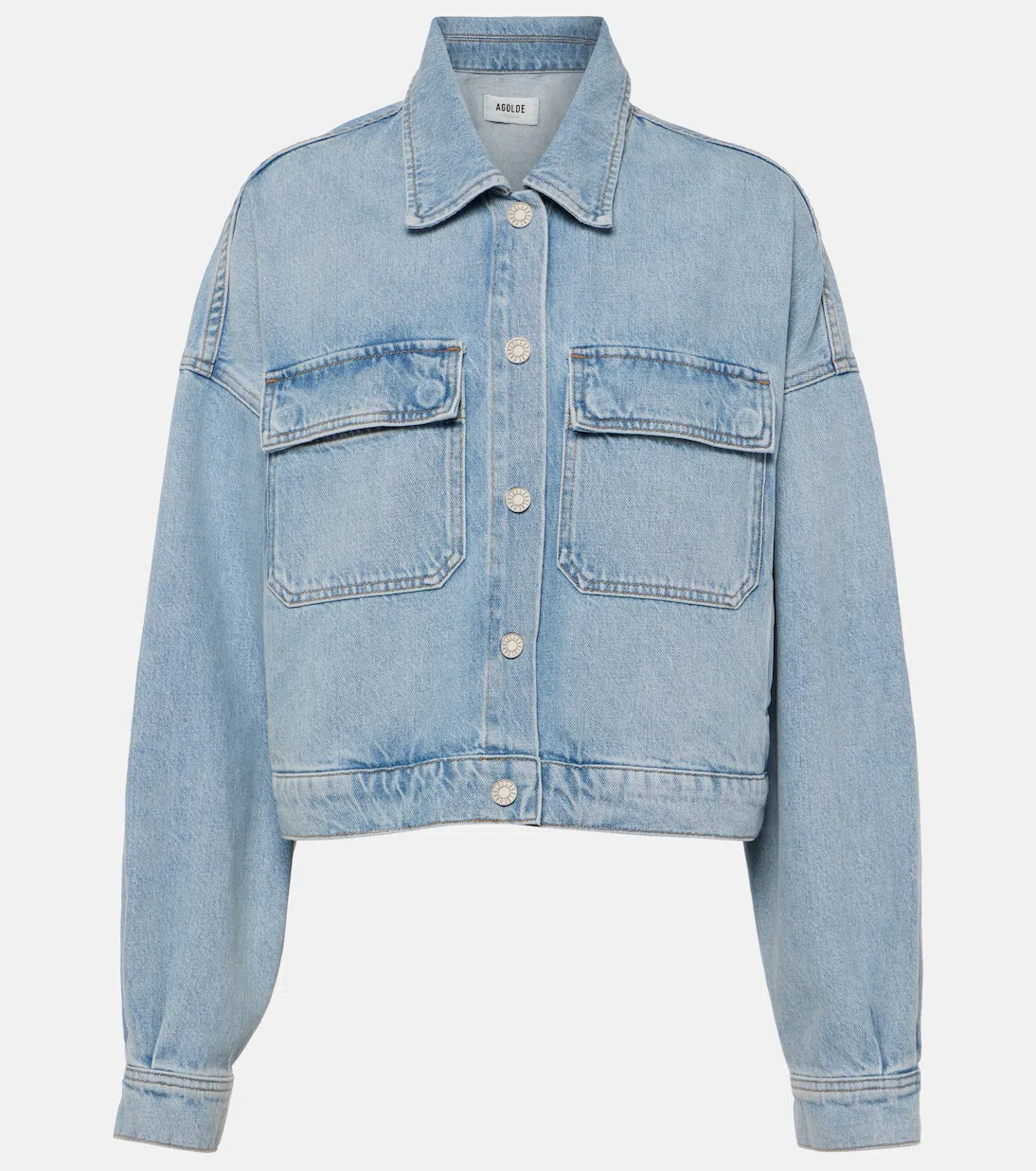 AGOLDE Luka Cropped Organic Denim Jacket In Blue
