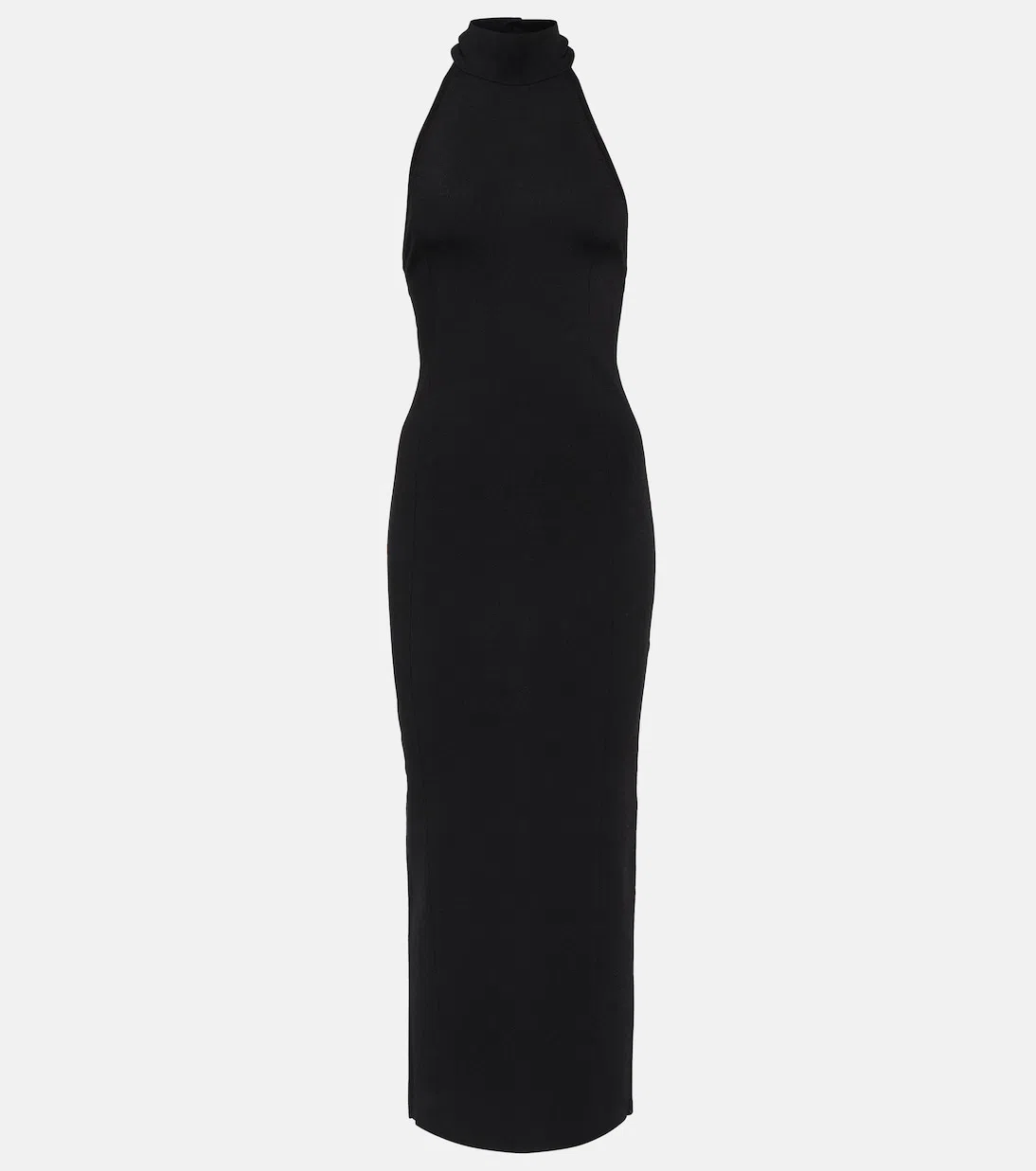 KHAITE Suzanne Jersey Halterneck Midi Dress In Black