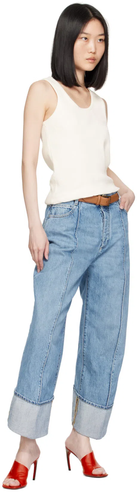 FERRAGAMO Nymphe Asymmetrical Leather Mule Sandals In Flame Red