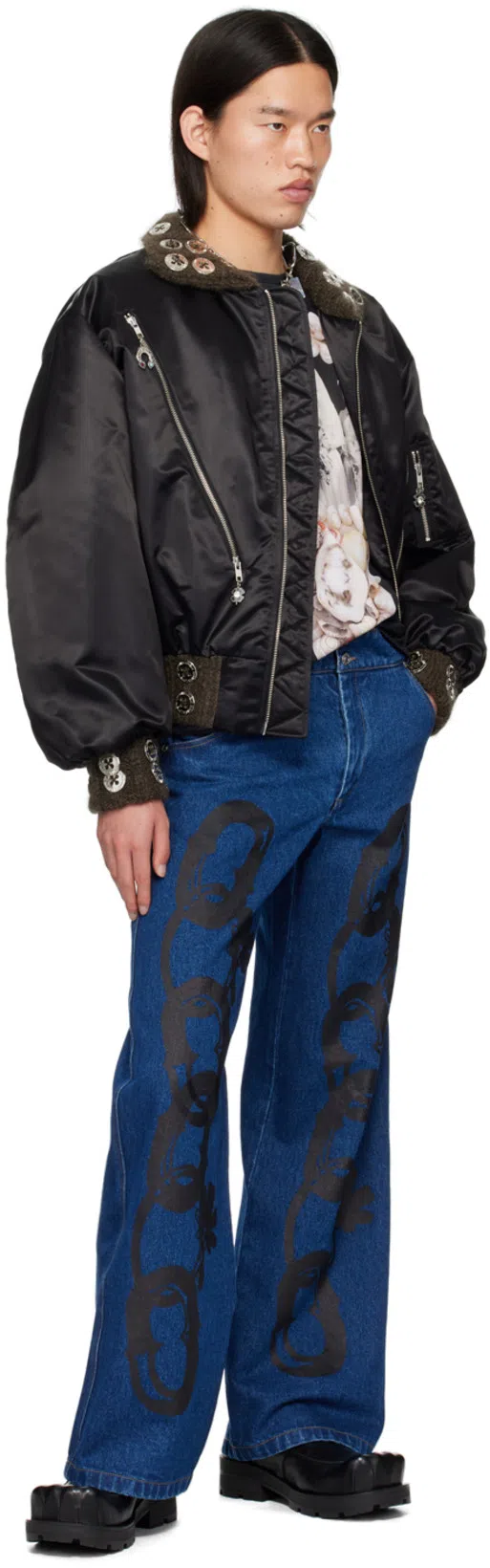 CHARLES JEFFREY LOVERBOY Black Sheathed Moggies Mules