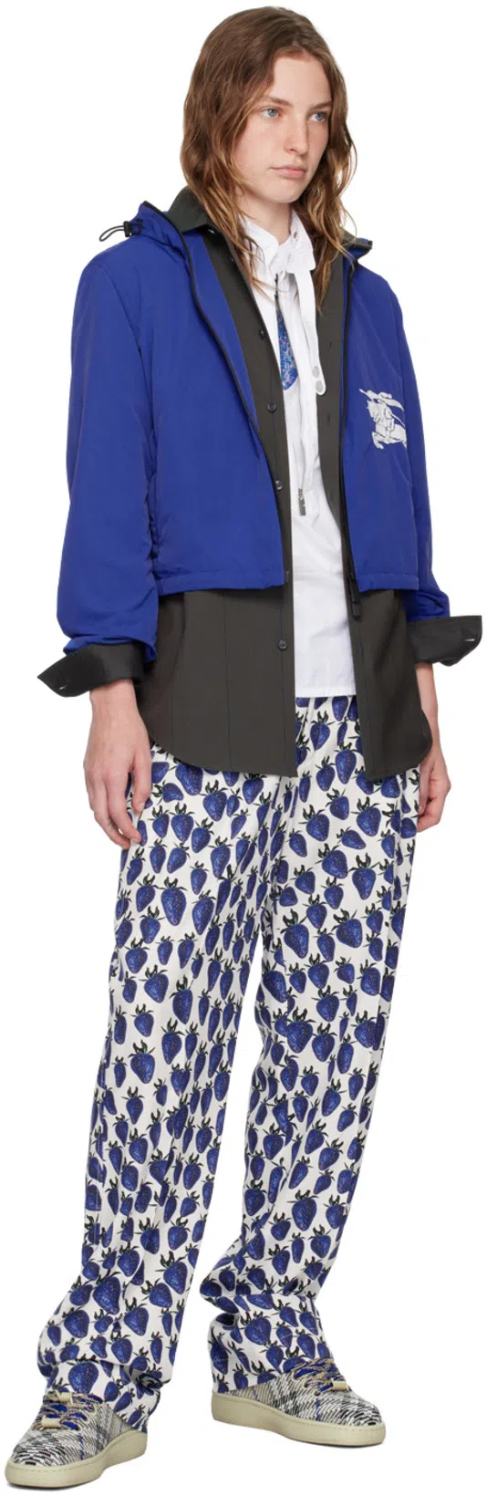 BURBERRY High Neck Cotton Vest In White