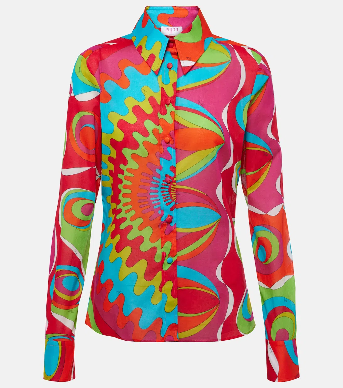 PUCCI Printed Flared Cotton Maxi Skirt In Multicolor