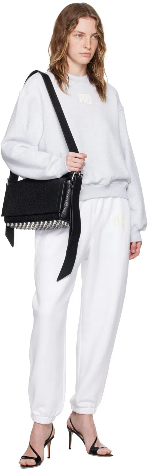 ALEXANDER WANG Black Leather Ricco Medium Shoulder Bag