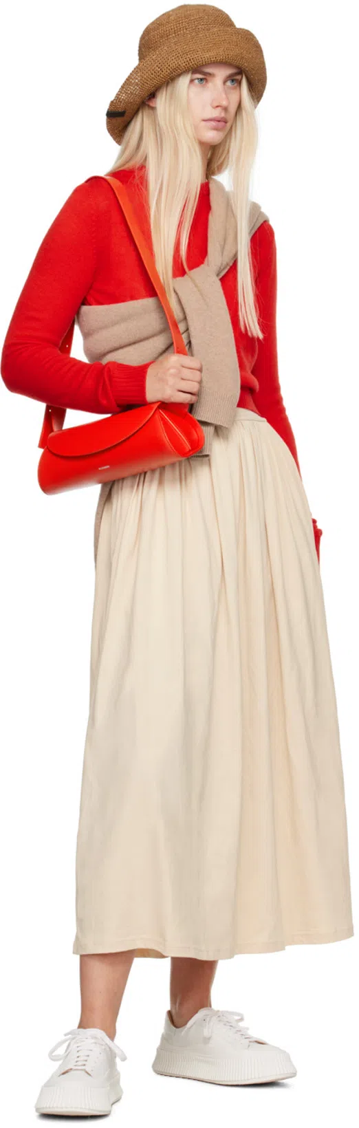 TOTÊME Off-white Sleeveless Midi Dress In 087 Pearl