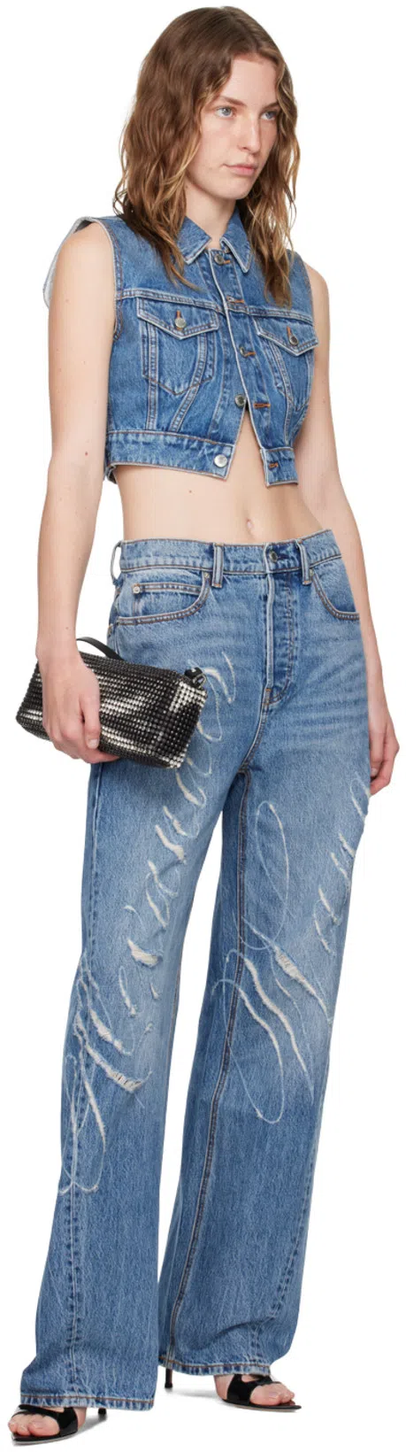 ALEXANDER WANG Heiress Flex Embellished Tote Bag In Black