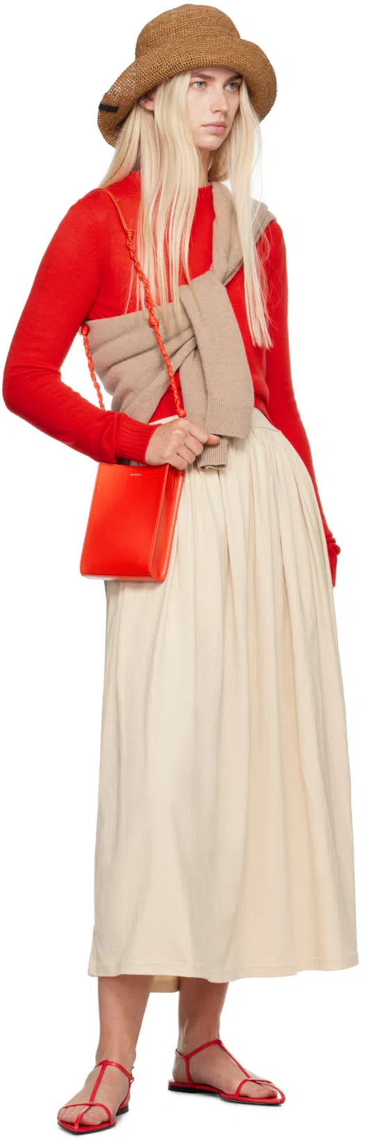 TOTÊME Off-white Sleeveless Midi Dress In 087 Pearl