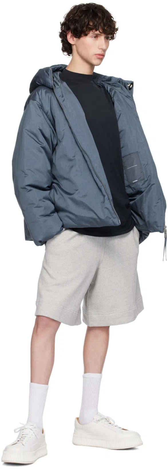 JIL SANDER Gray Drawstring Shorts In 052 Powder Green