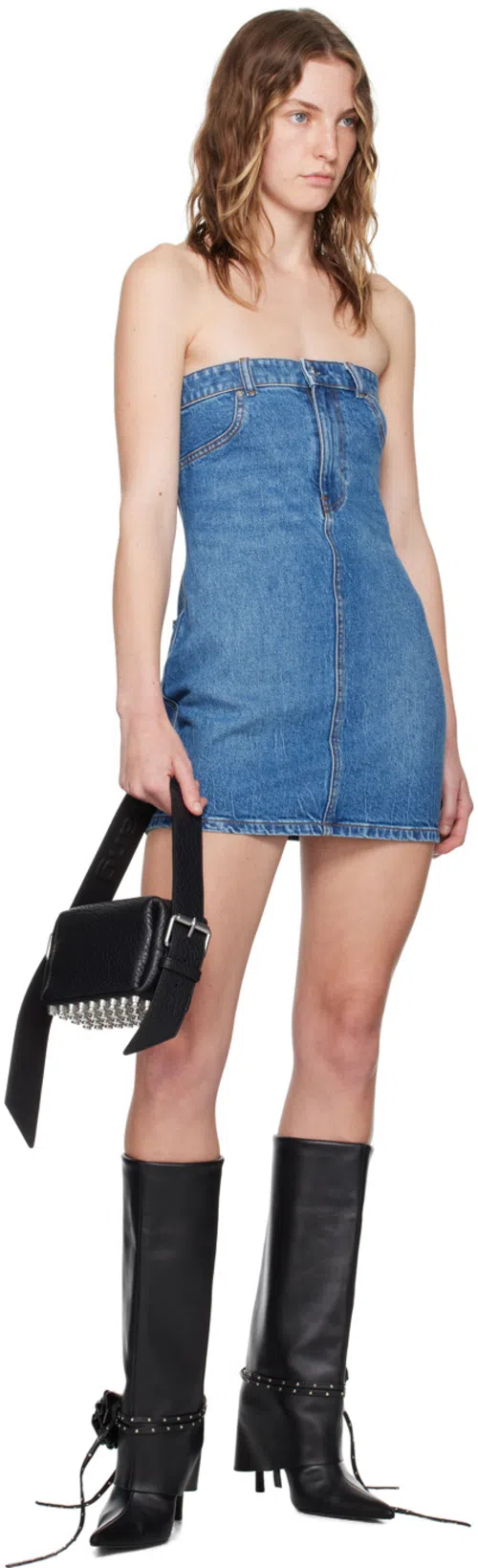 ALEXANDER WANG Black Leather Small Ricco Shoulder Bag