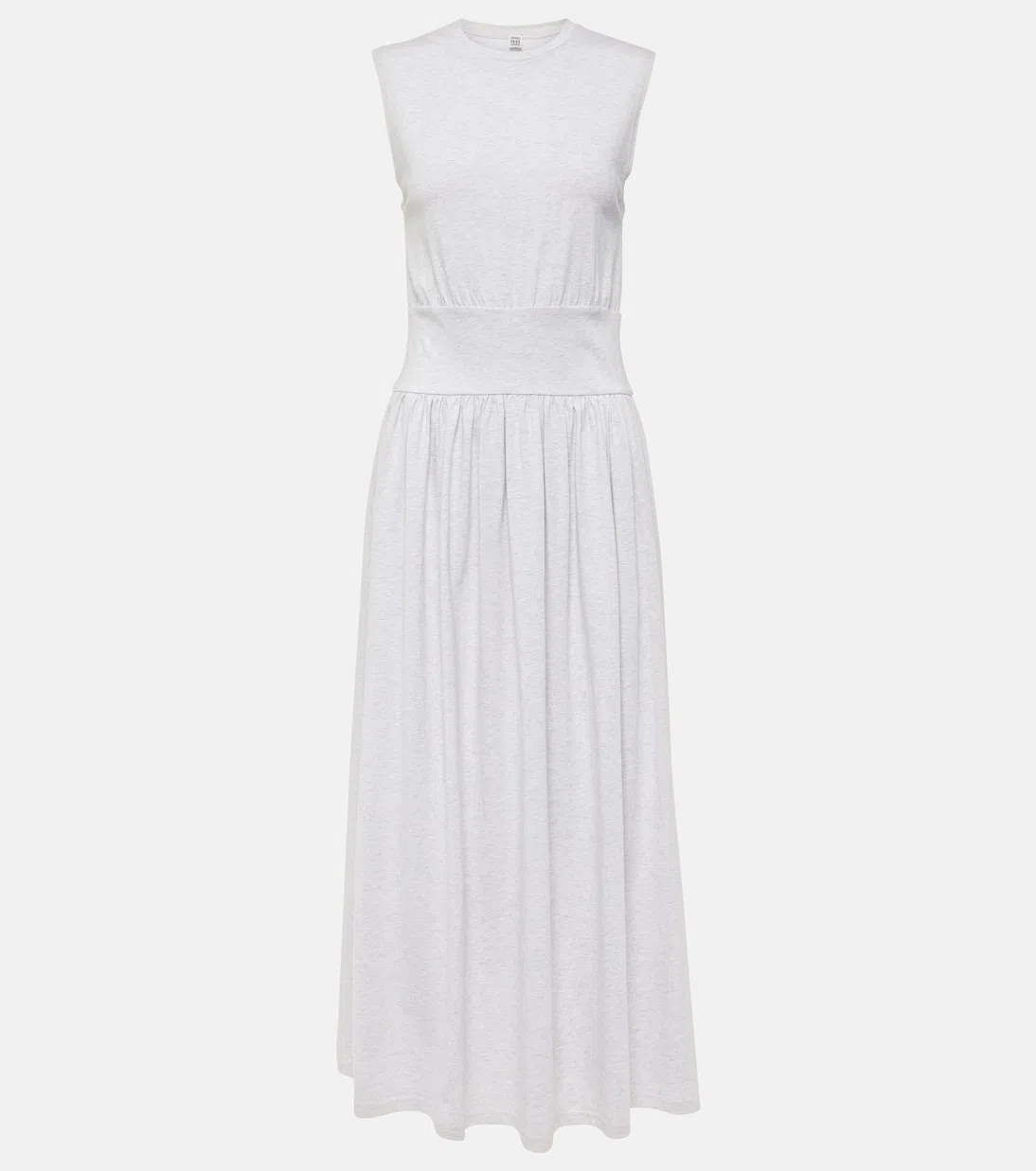 TOTÊME Sleeveless Cotton Long Dress In Multi