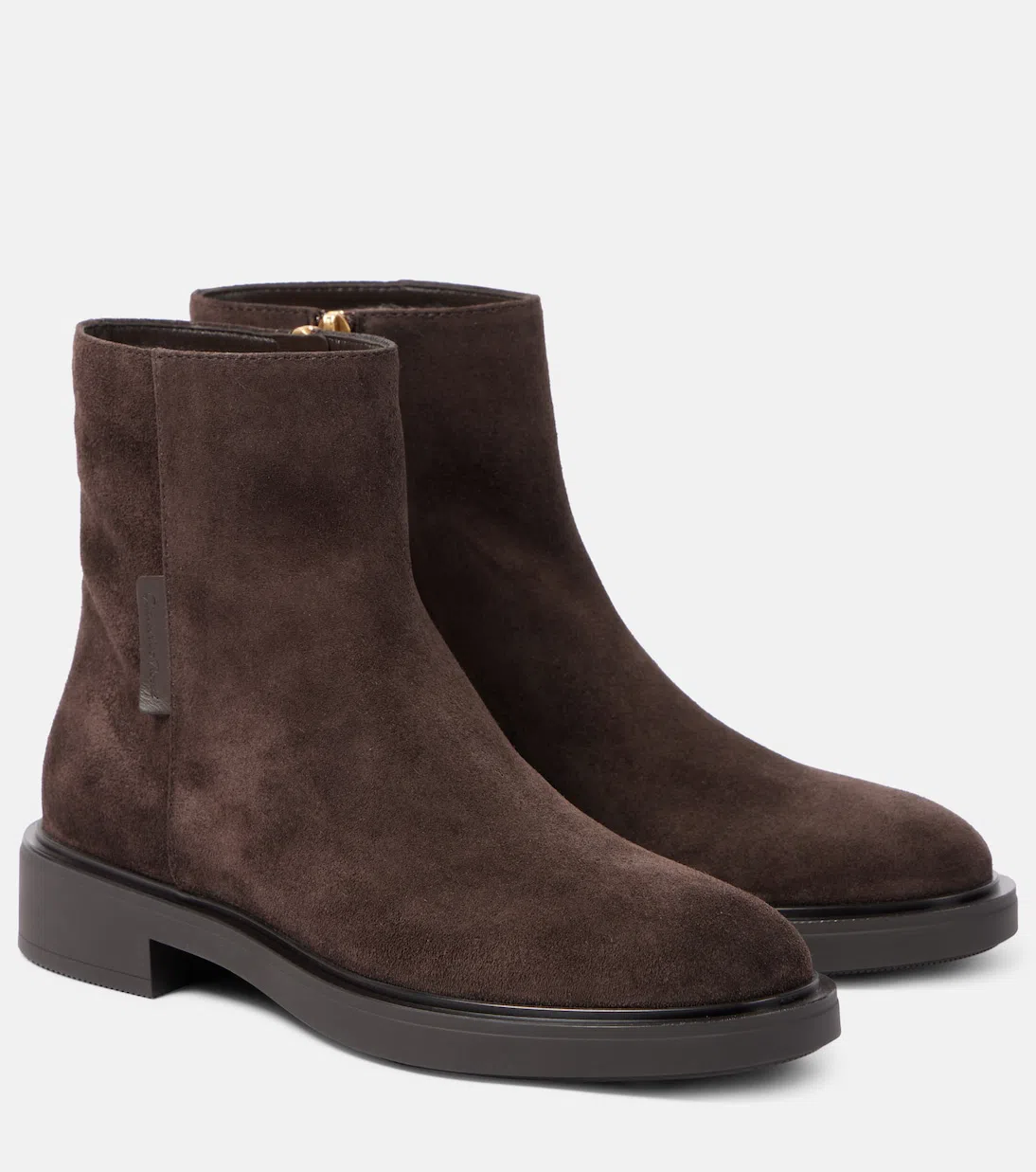 GIANVITO ROSSI Lexington 20 Leather-trimmed Suede Ankle Boots In Brown