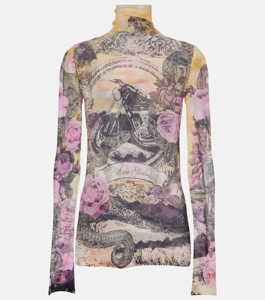 ACNE STUDIOS Multicolor Printed Turtleneck