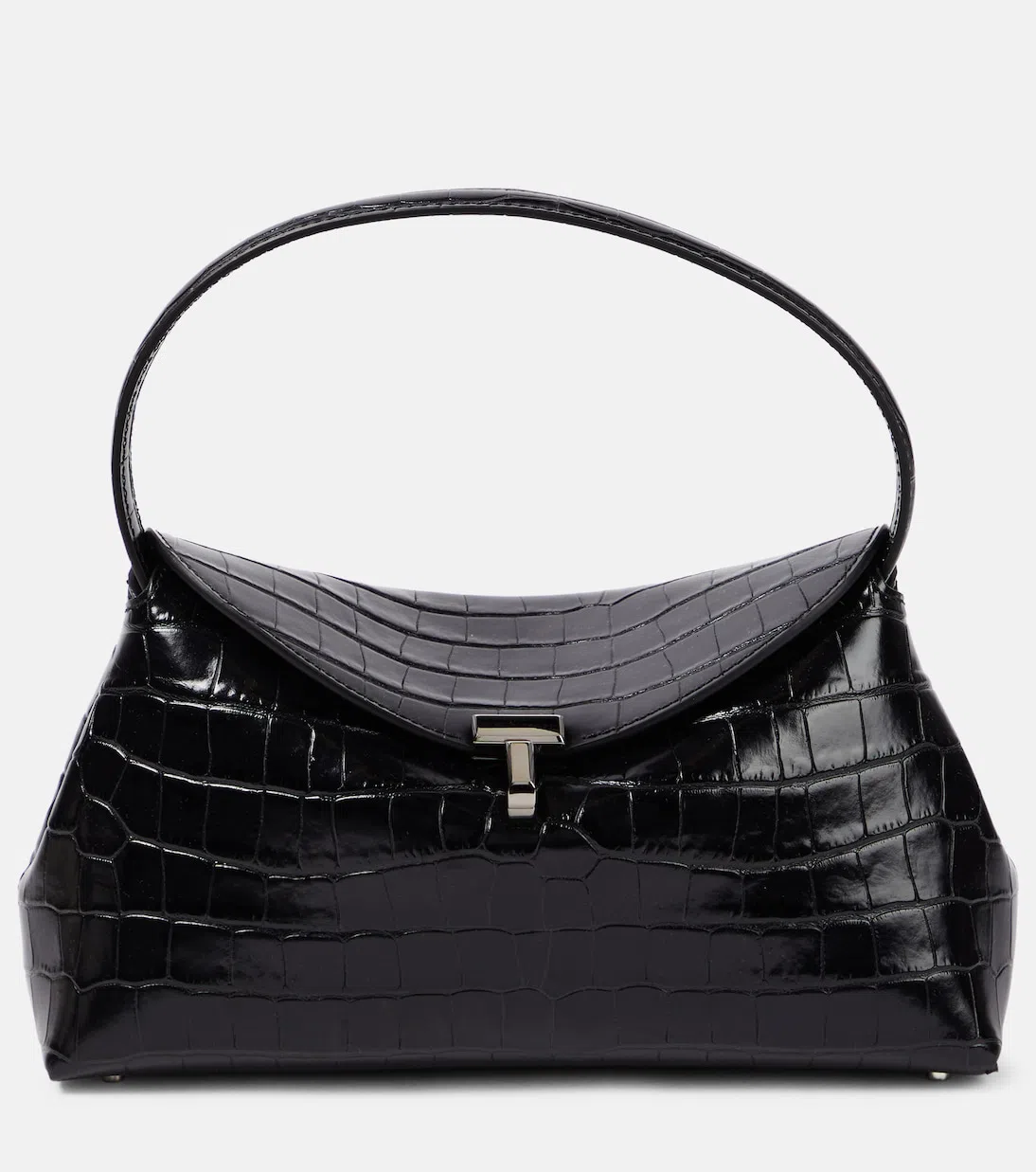 TOTÊME T-lock Leather Clutch In Black