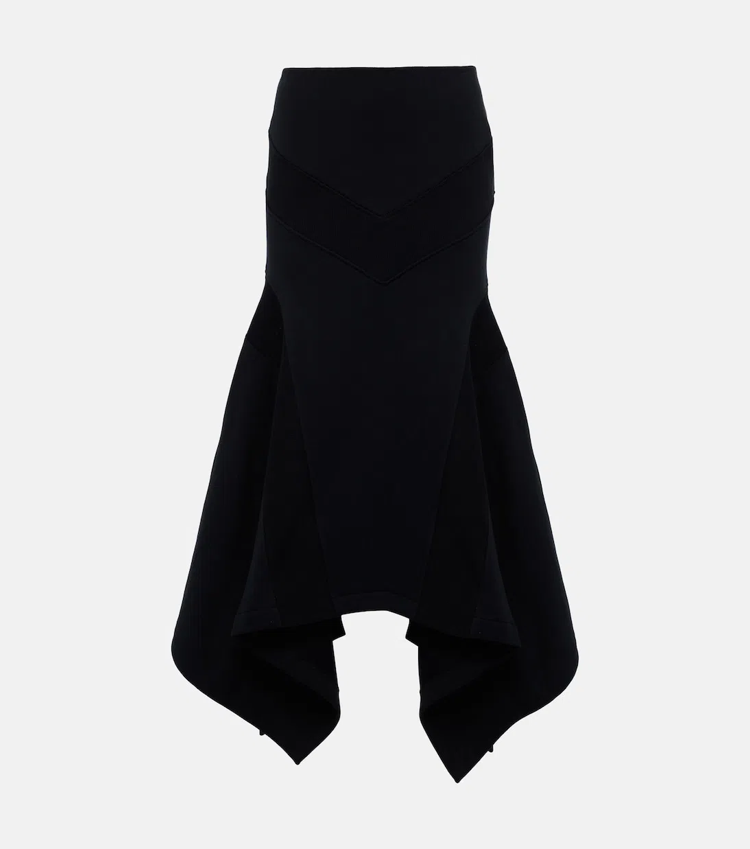 ATTICO Asymmetric Midi Skirt In Black