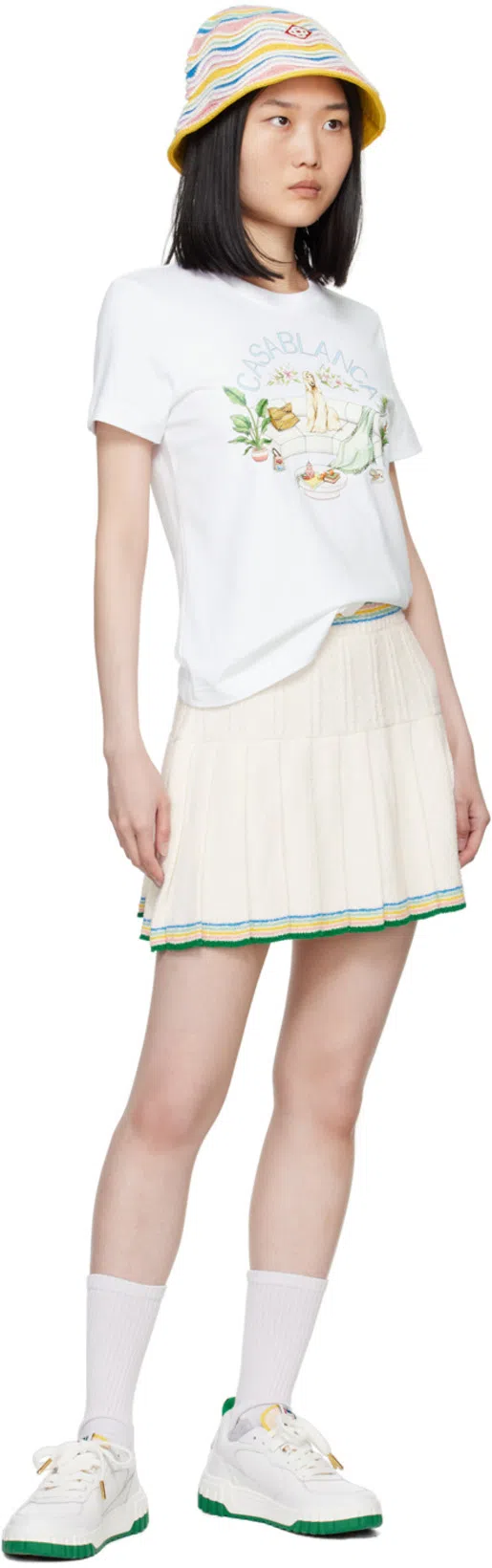 CASABLANCA Casaway Tennis Mini Skirt In White