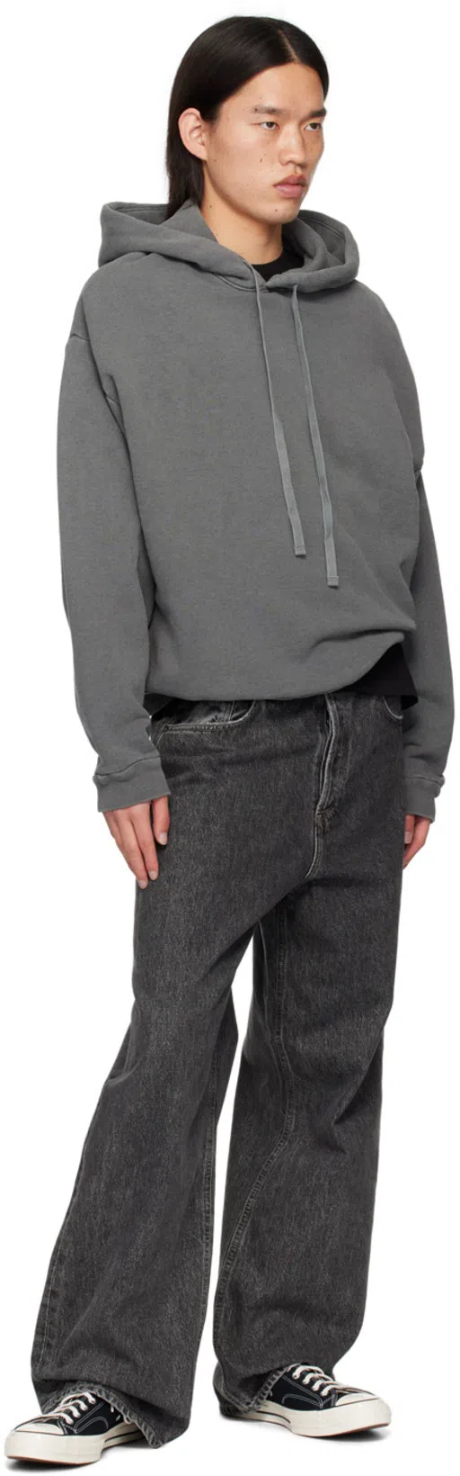 AGOLDE Straight Leg Jeans Belt Loops In Black