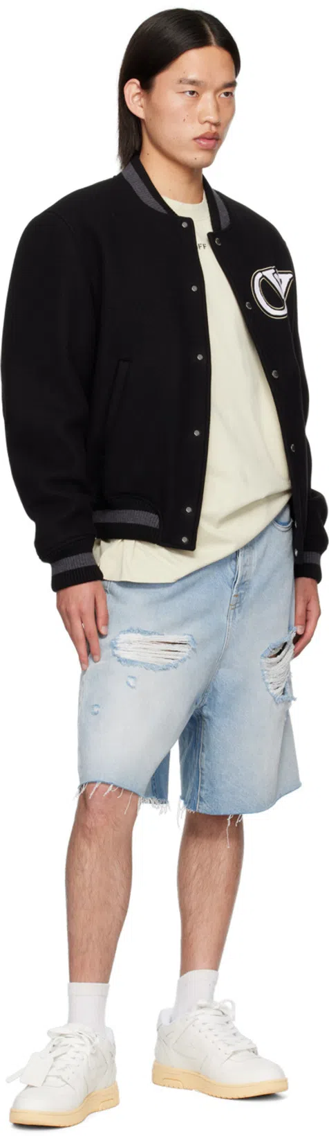 OFF-WHITE Off White "varsity" Bomber Jacket In Black