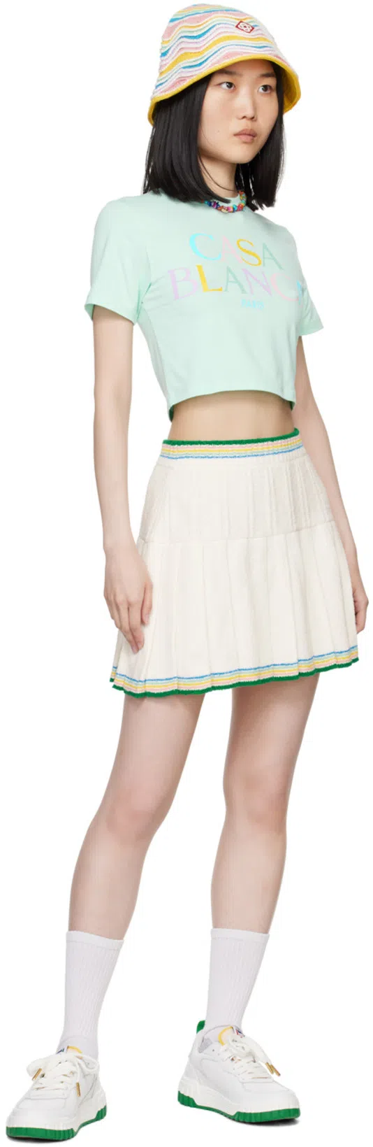 CASABLANCA Casaway Tennis Mini Skirt In White