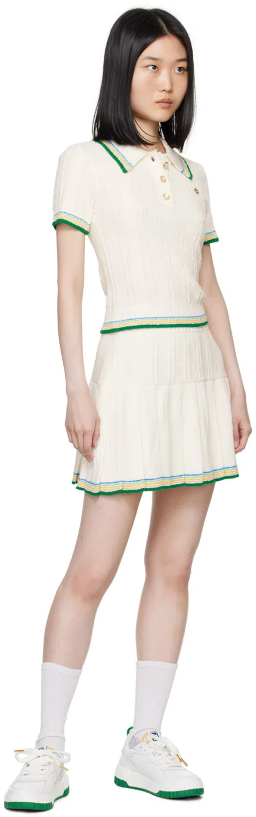 CASABLANCA Casaway Tennis Mini Skirt In White