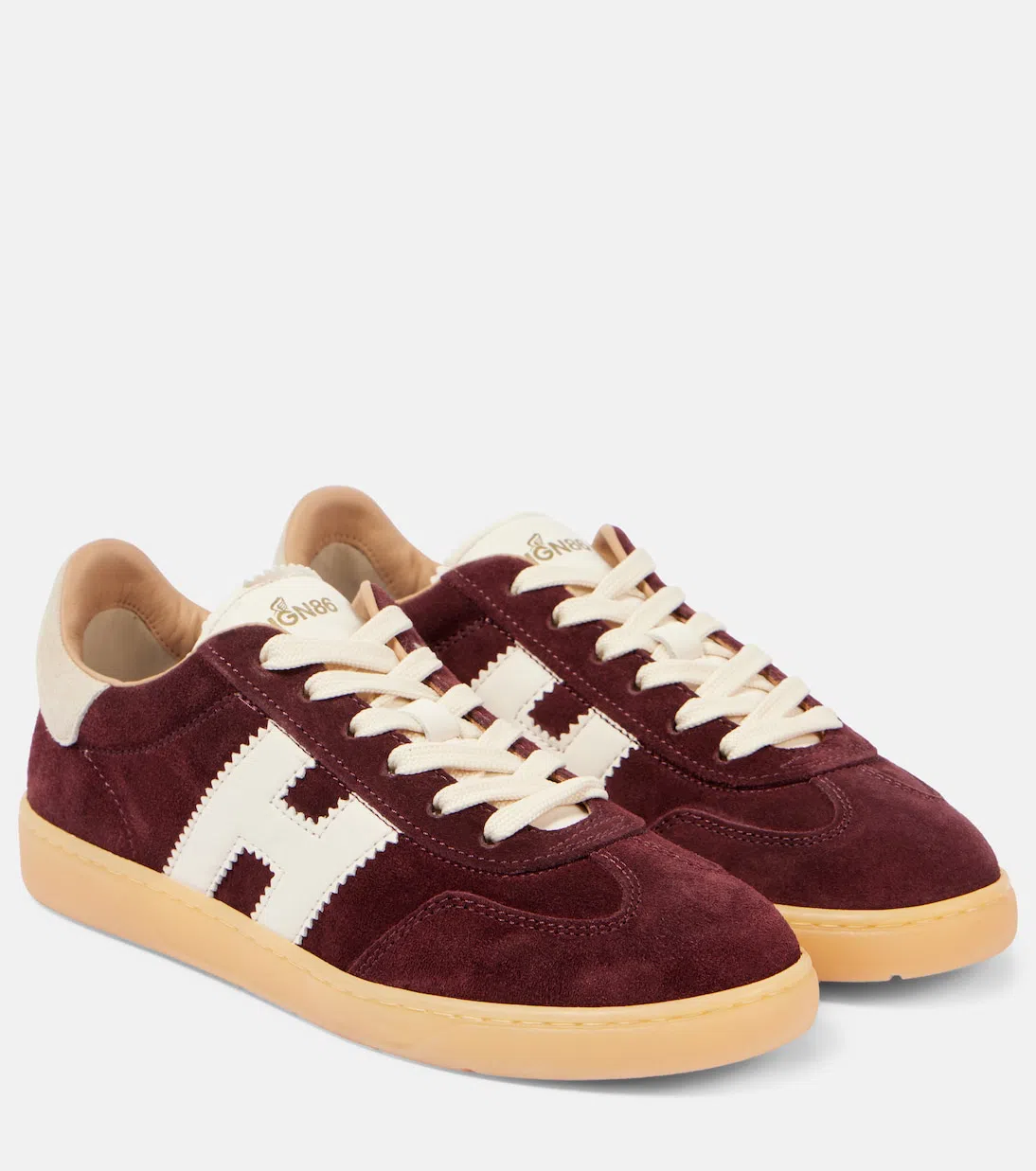 HOGAN Chocolate Brown Suede Platform Sneakers With Lace-up Closure And H Logo Detail