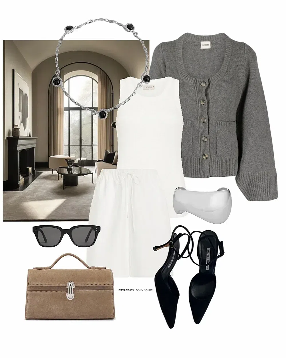 KHAITE Womens Barley Scarlet V-neck Cashmere Cardigan In Neutral