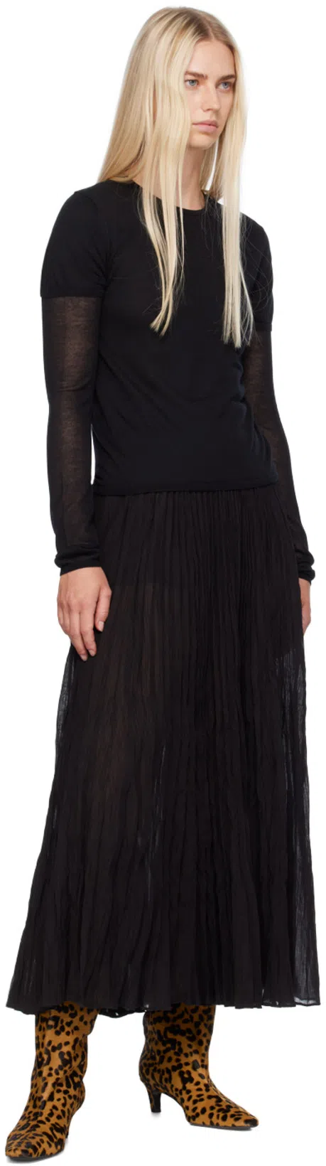 TOTÊME The Wide Shaft Leopard-print Calf Hair Knee Boots In Multi