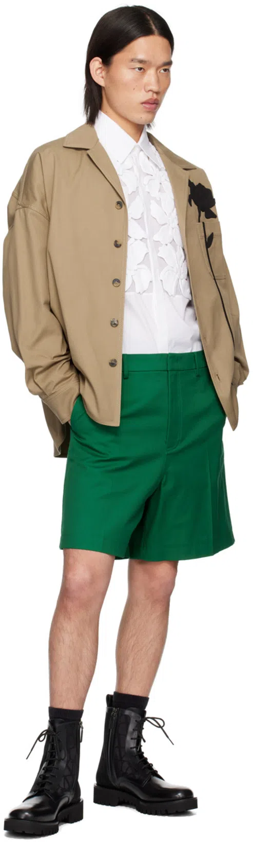 VALENTINO GARAVANI Black Combat Boot In Technical Fabric And Toile Iconographe Calfskin