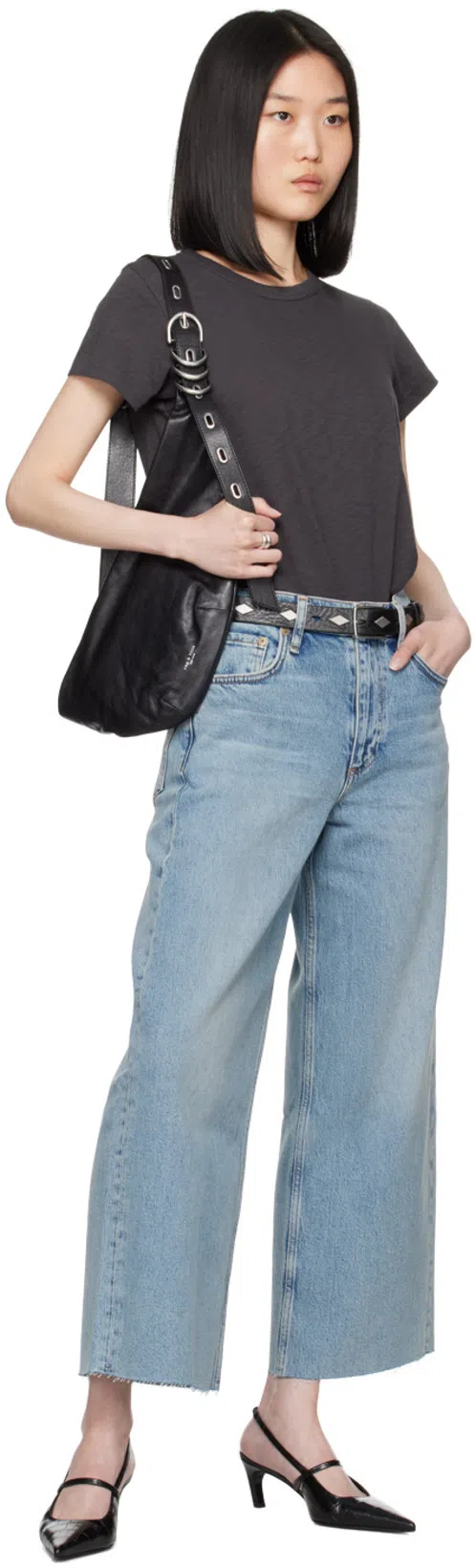 TOTÊME Toteme Croc-embossed Leather Slingback Pump In Black