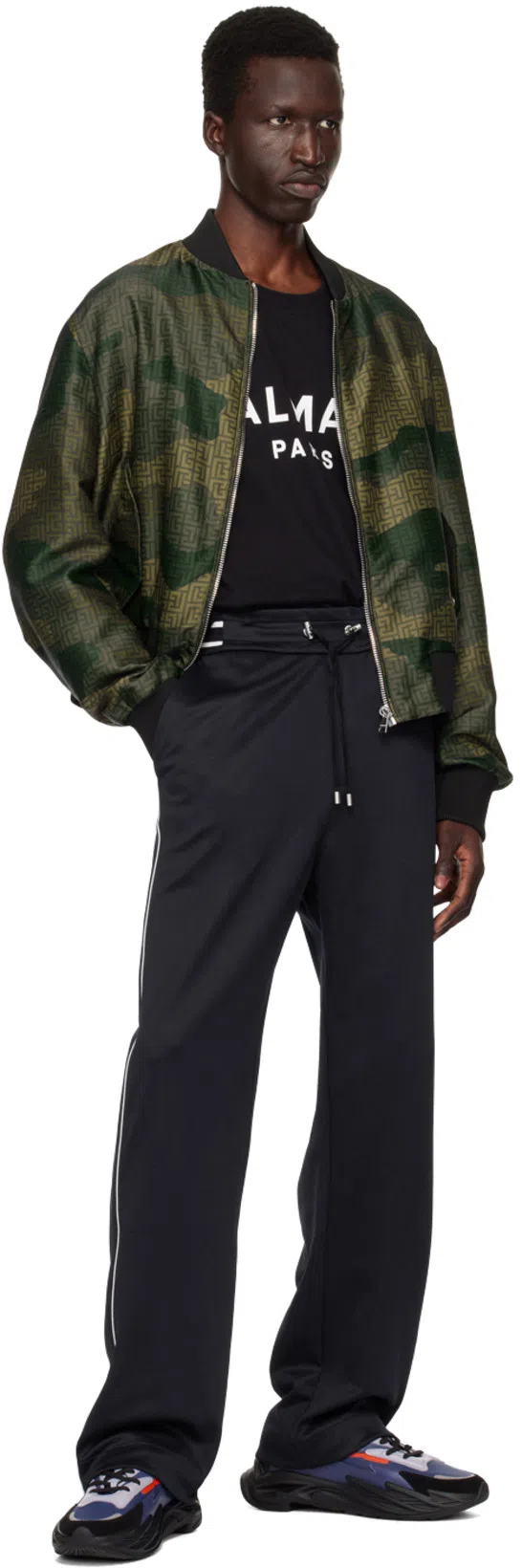 BALMAIN Black Organic Cotton Crewneck Sweatshirt