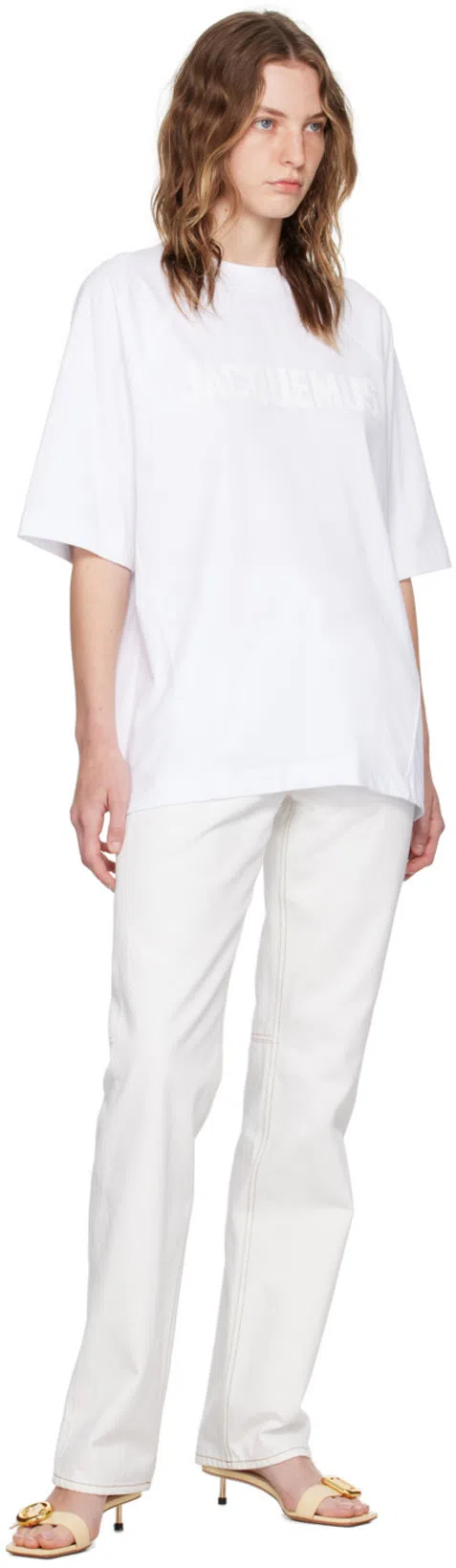 JACQUEMUS White Les Classiques 'le T-shirt Typo' T-shirt In 100 White