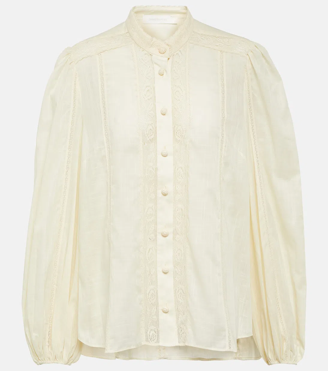 ZIMMERMANN Ottie Embroidered Blouse In Beige