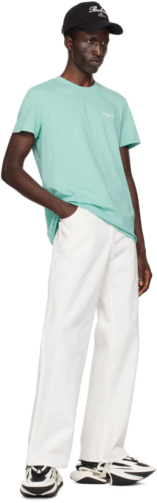 BALMAIN Unicorn Low-top Sneakers In Neoprene And Leather In Black