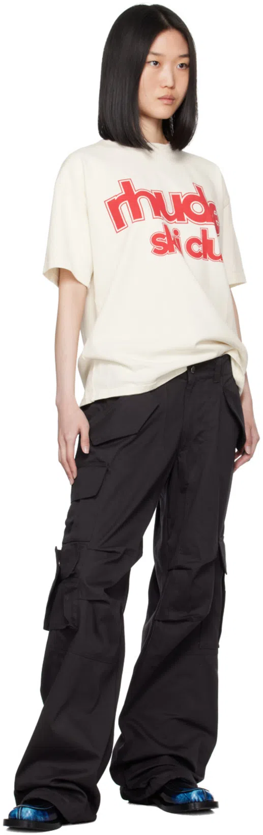 RHUDE Black Ceremonia Cargo Pants In 0015 Black